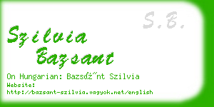 szilvia bazsant business card